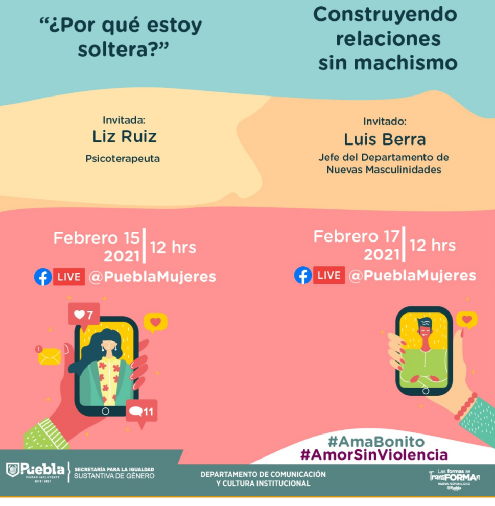 Con charlas en línea, Ayuntamiento de Puebla abordará el Amor sin violencia 
