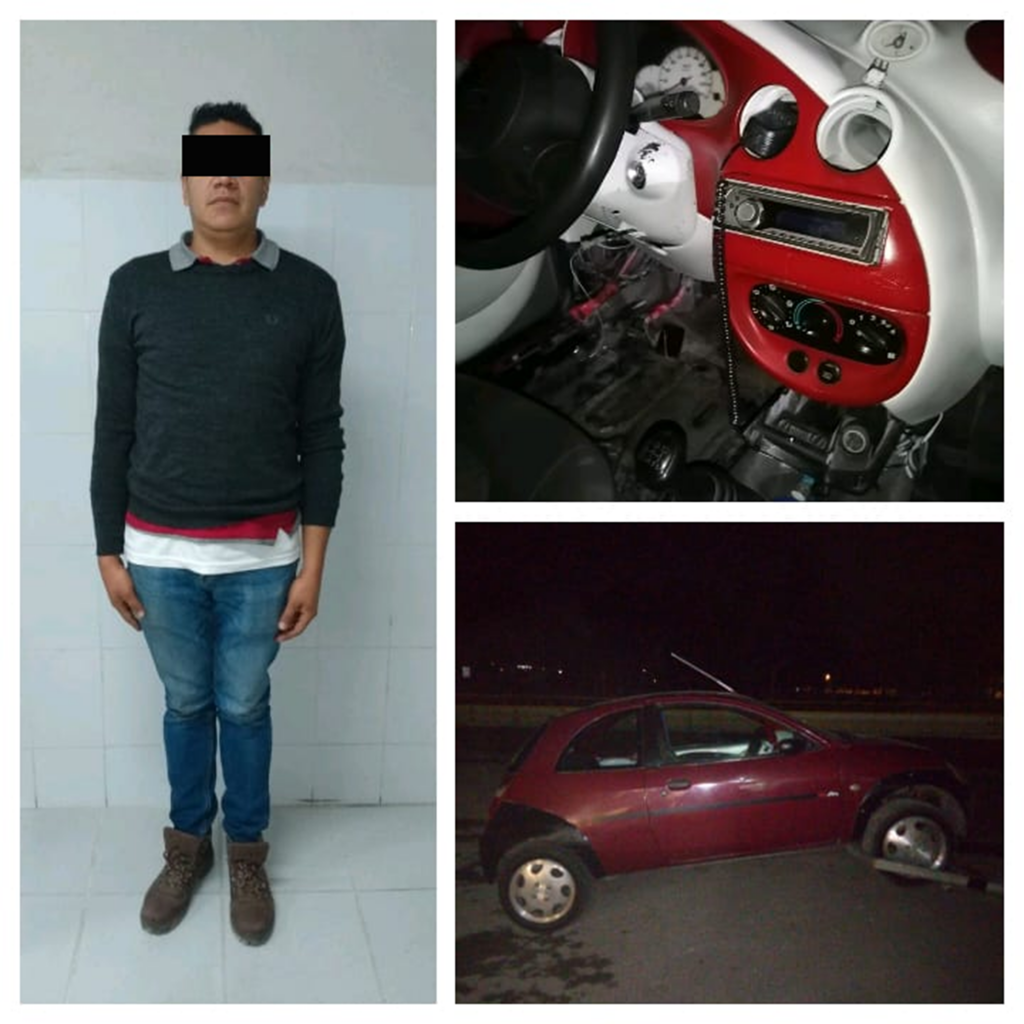 La SSC asegura un vehículo con aditamentos policiales en Chiautempan