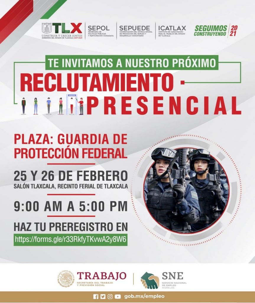 Todo listo para el Reclutamiento Presencial organizado por Sepol-Sepuede y el Servicio de Protección Federal