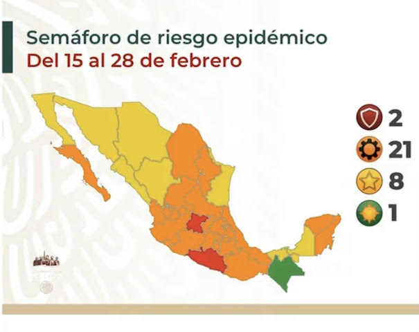 Federación regresa a Puebla a naranja en el Semáforo de Riesgo Epidemiológico