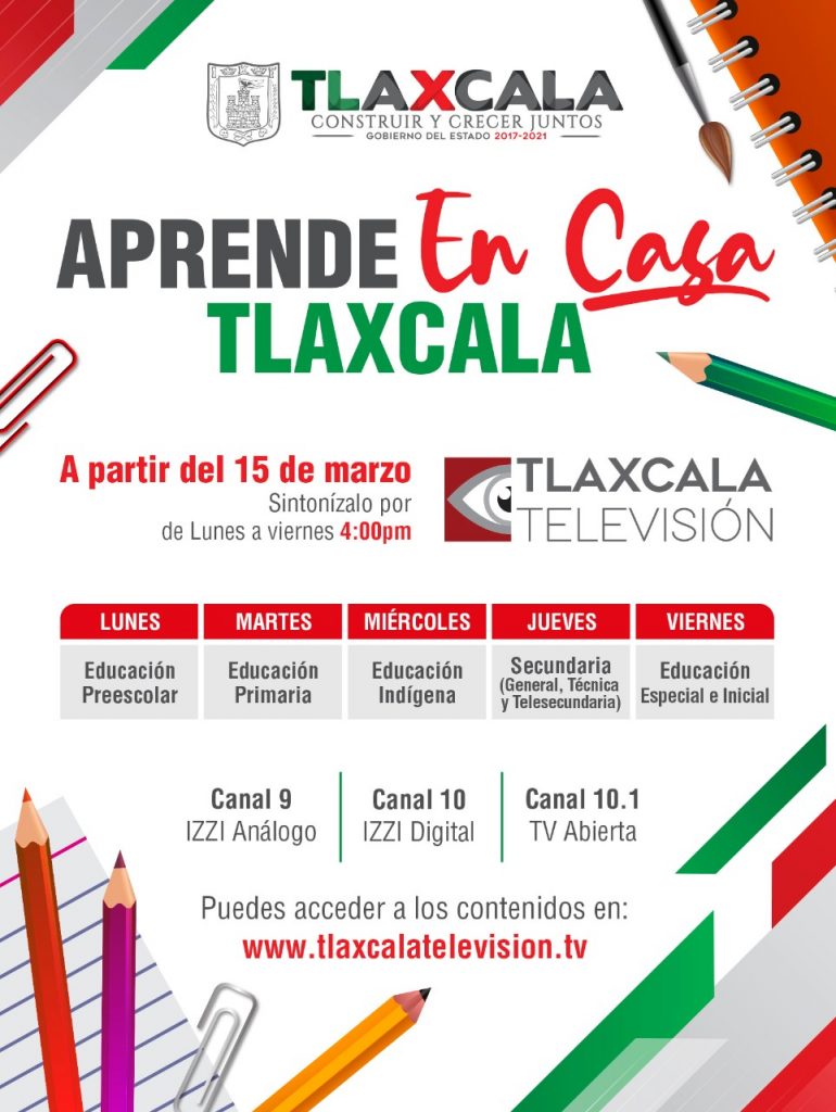 “Aprende en Casa Tlaxcala” inicia el 15 de marzo