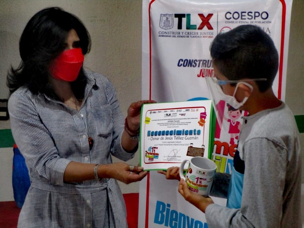 Reconoce SIPINNA_Tlaxcala a participantes del primer parlamento infantil virtual 2020.