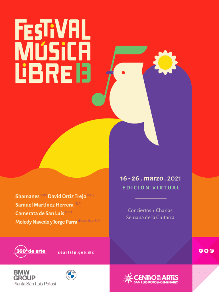 16 de marzo inicia 13 Festival Música Libre en el CEARTSLP