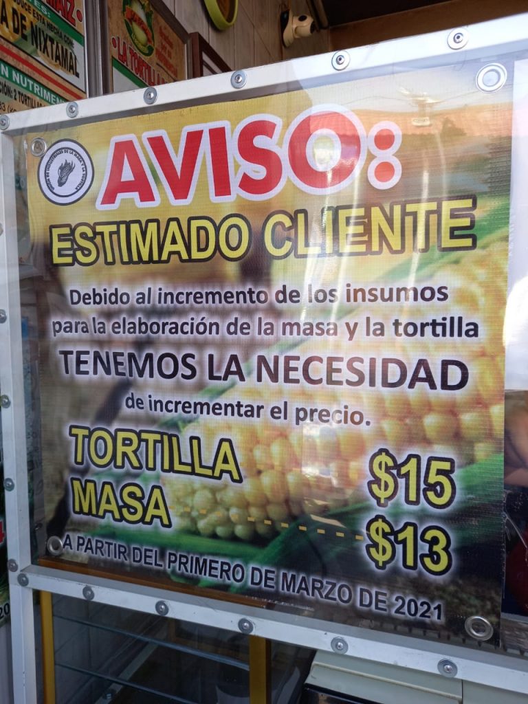 Aumenta el precio de la masa y tortilla en la Sierra Norte