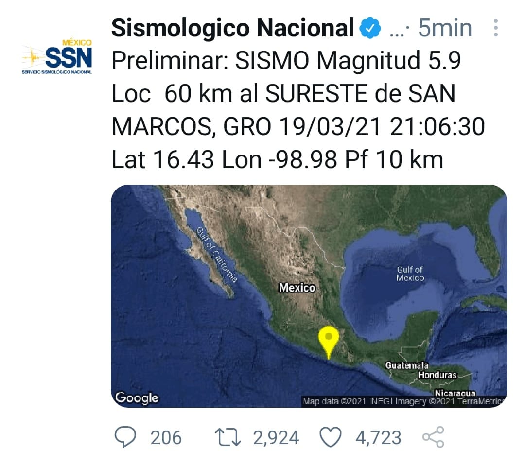 Sin daños en Tlaxcala, Puebla y la CdMex por el temblor de este viernes