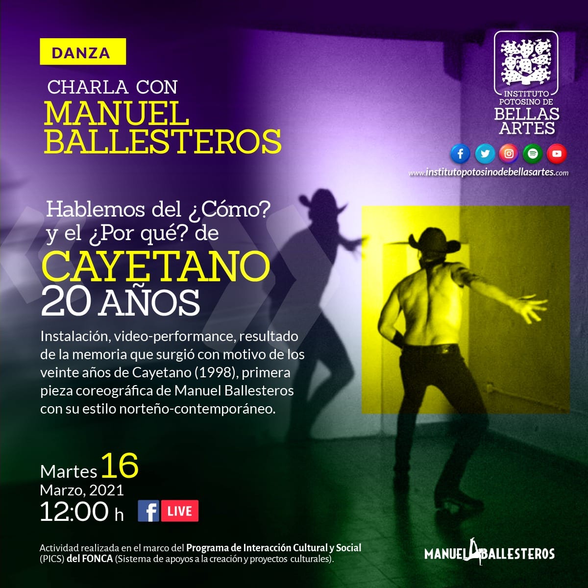 Charla digital con el bailarín Manuel Ballesteros