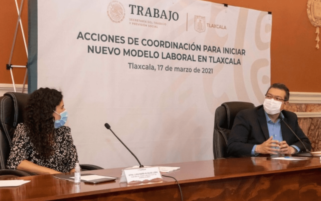 Gobernador de Tlaxcala recibe a la titular de la STPS