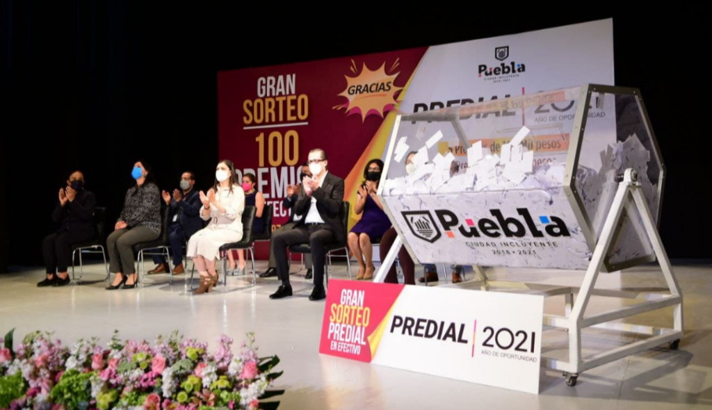 Realiza Ayuntamiento de Puebla Sorteo Predial 2021