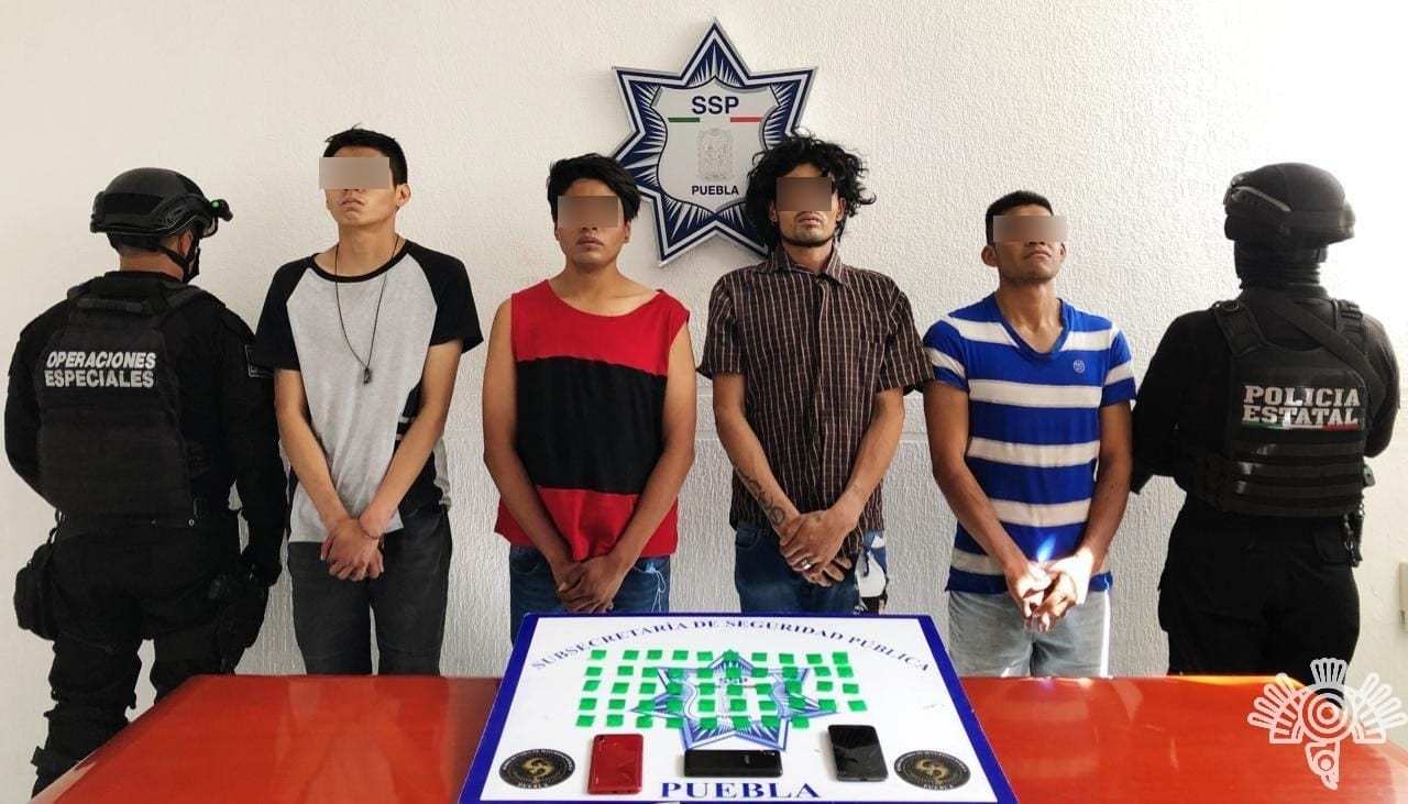Policía Estatal detiene a cuatro presuntos narcomenudistas