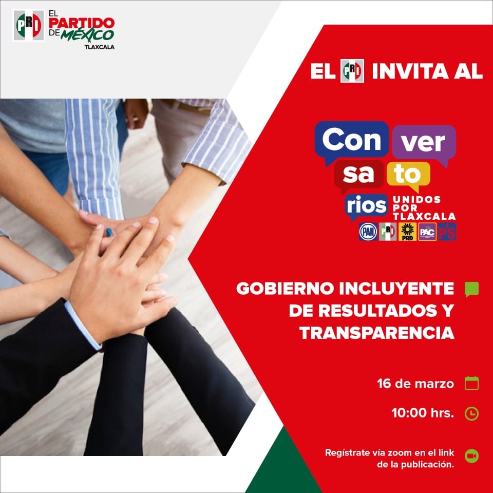 Invita PRI a penúltima sesión de Conversatorios “Unidos por Tlaxcala”