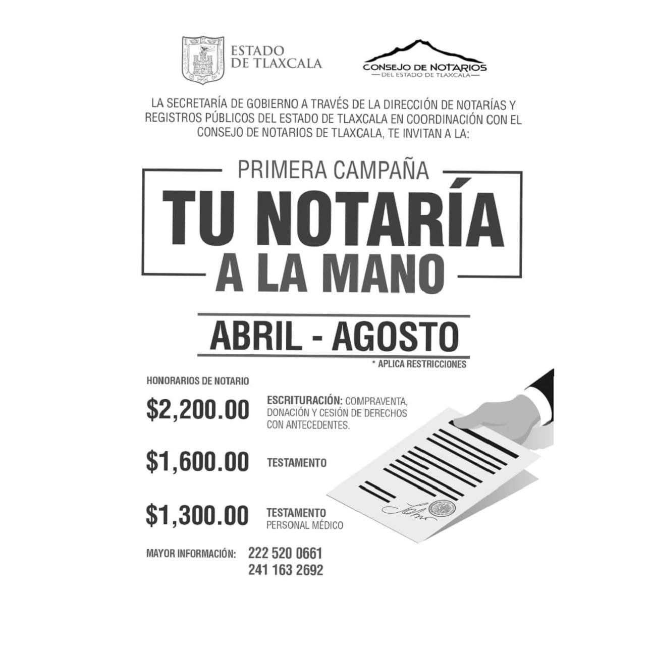 Firman Segob y Colegio de notarios del estado de Tlaxcala convenio de colaboración.