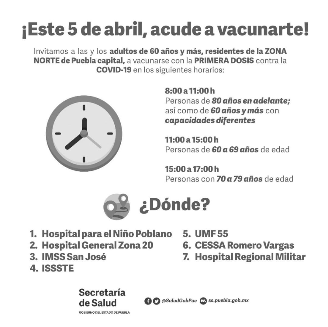 Video desde Puebla: Gobernador Barbosa informó que hoy también se vacunará a los adultos mayores