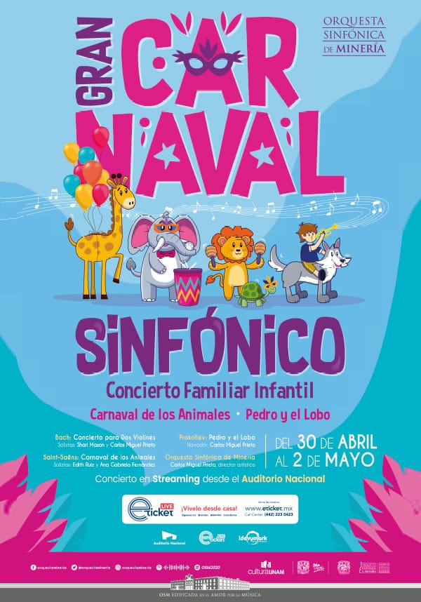 “Gran Carnaval Sinfónico”: primer concierto live streaming dirigido al público infantil