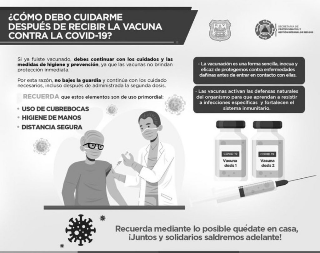 Protección Civil recomienda no bajar la guardia con medidas sanitarias incluso con la vacuna