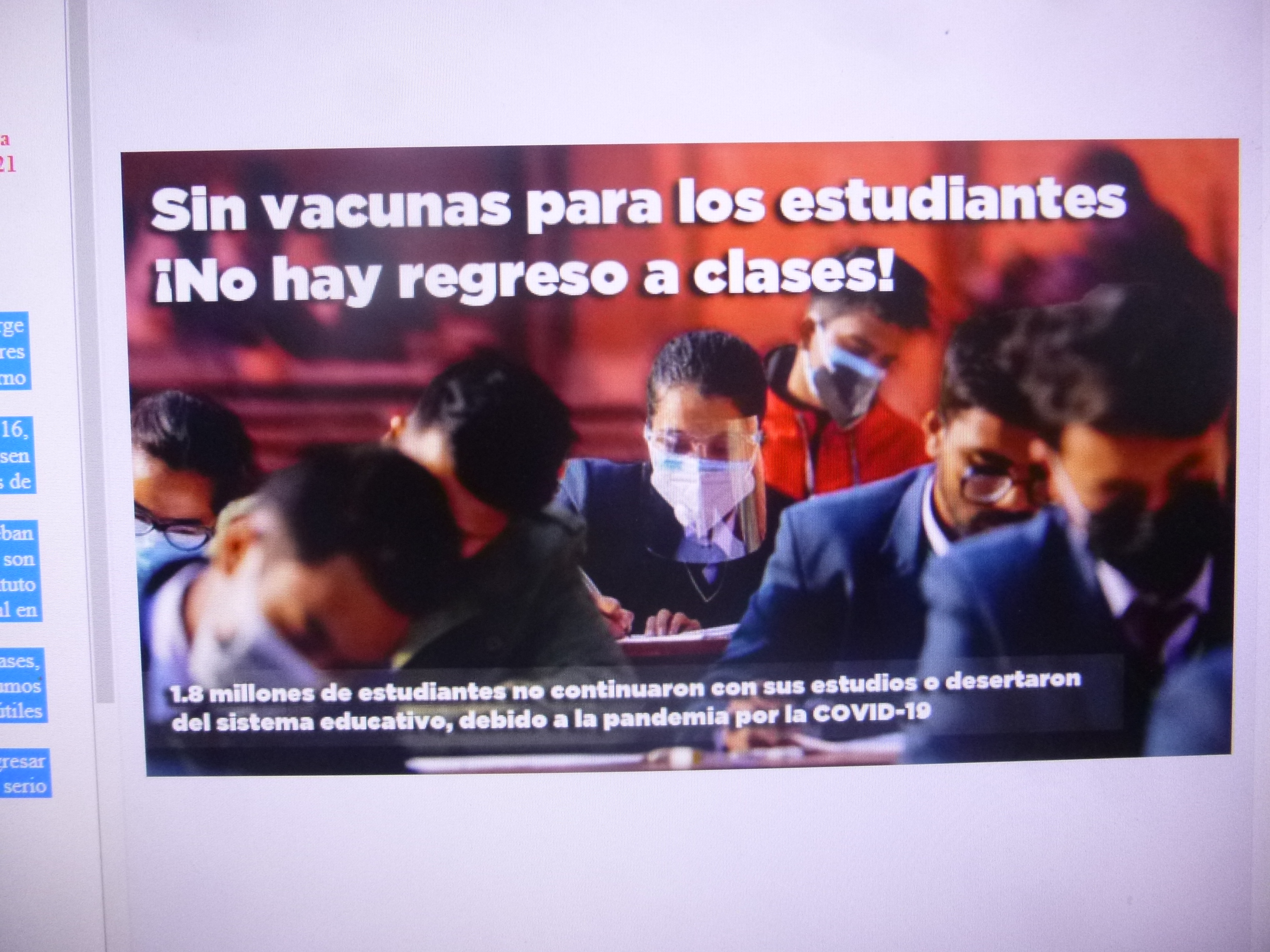 Sólo vacunando a maestros y alumnos se puede regresar a clases presenciales, afirma maestro de Antorcha Campesina