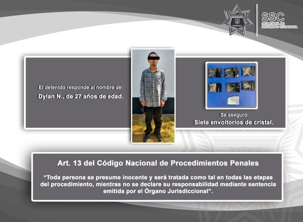 Desde Tlaxcala: Le atrapan con droga en Chiautempan