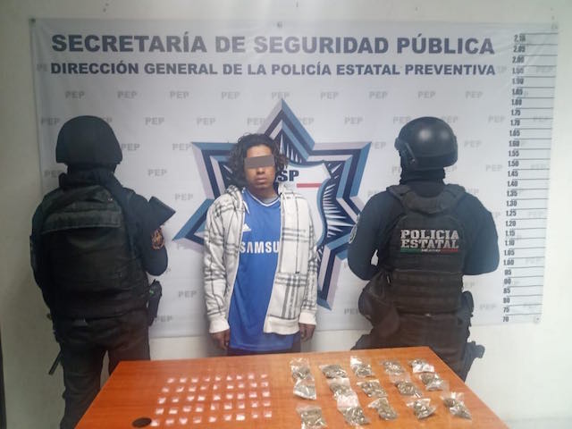 Cibernarcomenudista fue detenido por la Policía Estatal, en San Pedro Cholula