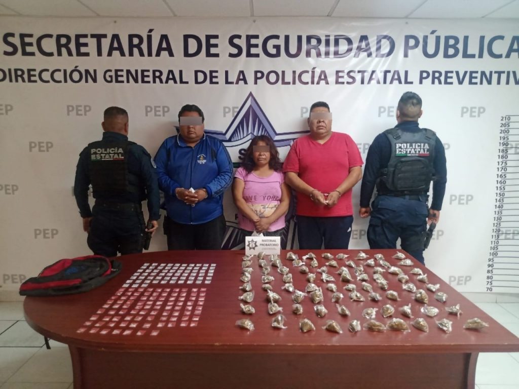 Tres de “los cuerudos”, detenidos por la policía estatal en San Miguel Xoxtla