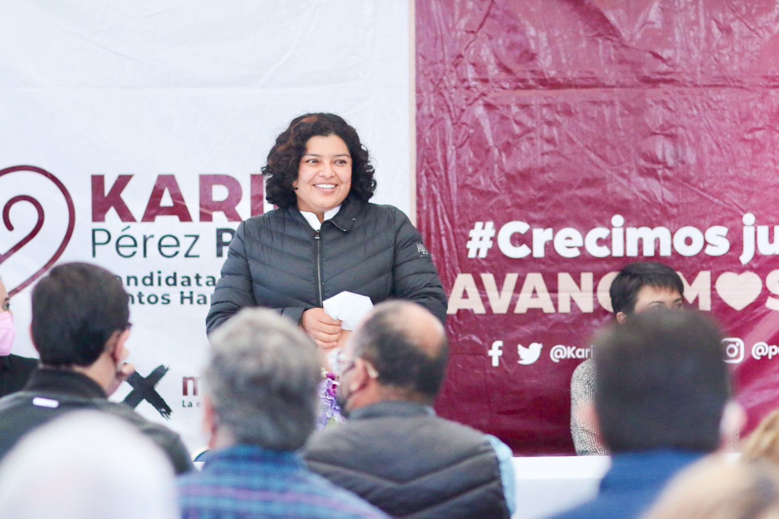 Karina Pérez Popoca presenta su propuesta en Lomas de Angelópolis y Cacalotepec