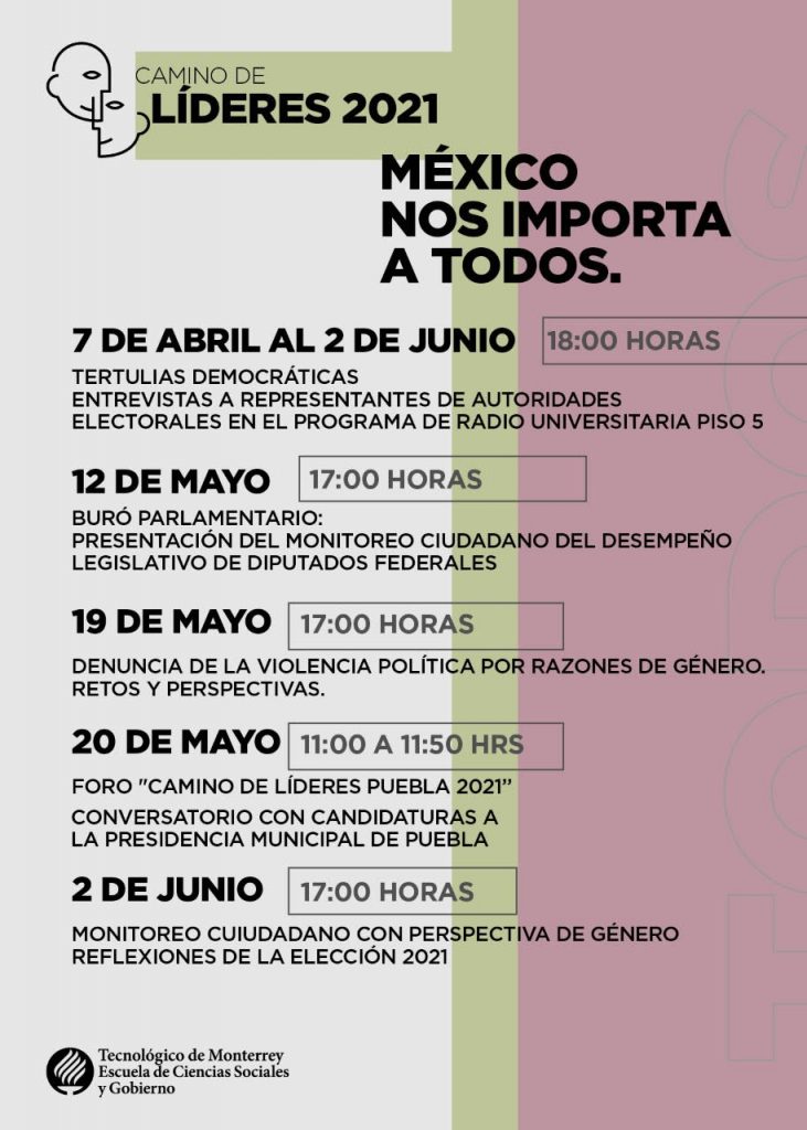 Dialogarán estudiantes del Tec de Monterrey con candidatas y candidatos a la Presidencia Municipal de Puebla