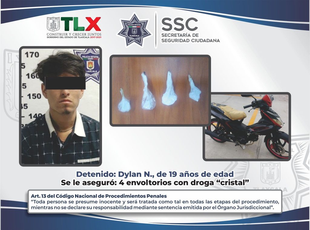 La SSC detiene en Apizaco a persona por posesión de droga
