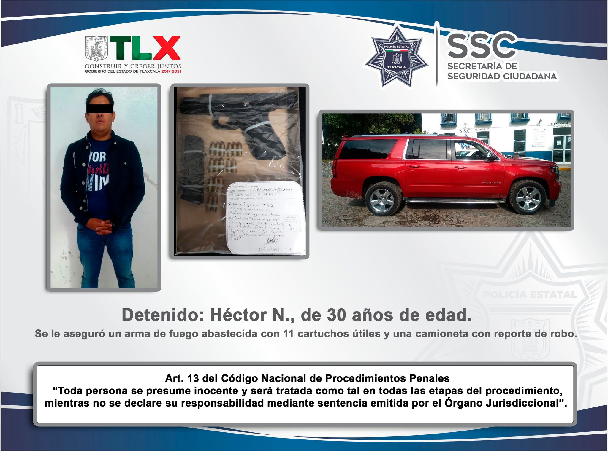 Desde Tlaxcala: SSC detiene en Ixtacuixtla a sujeto con arma de fuego y recupera vehículo robado