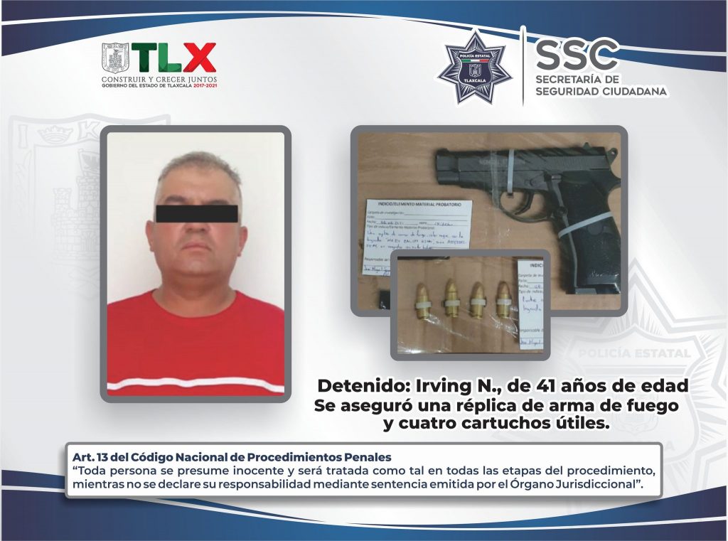 Desde Tlaxcala: SSC detiene a una persona en posesión de una réplica de arma de fuego