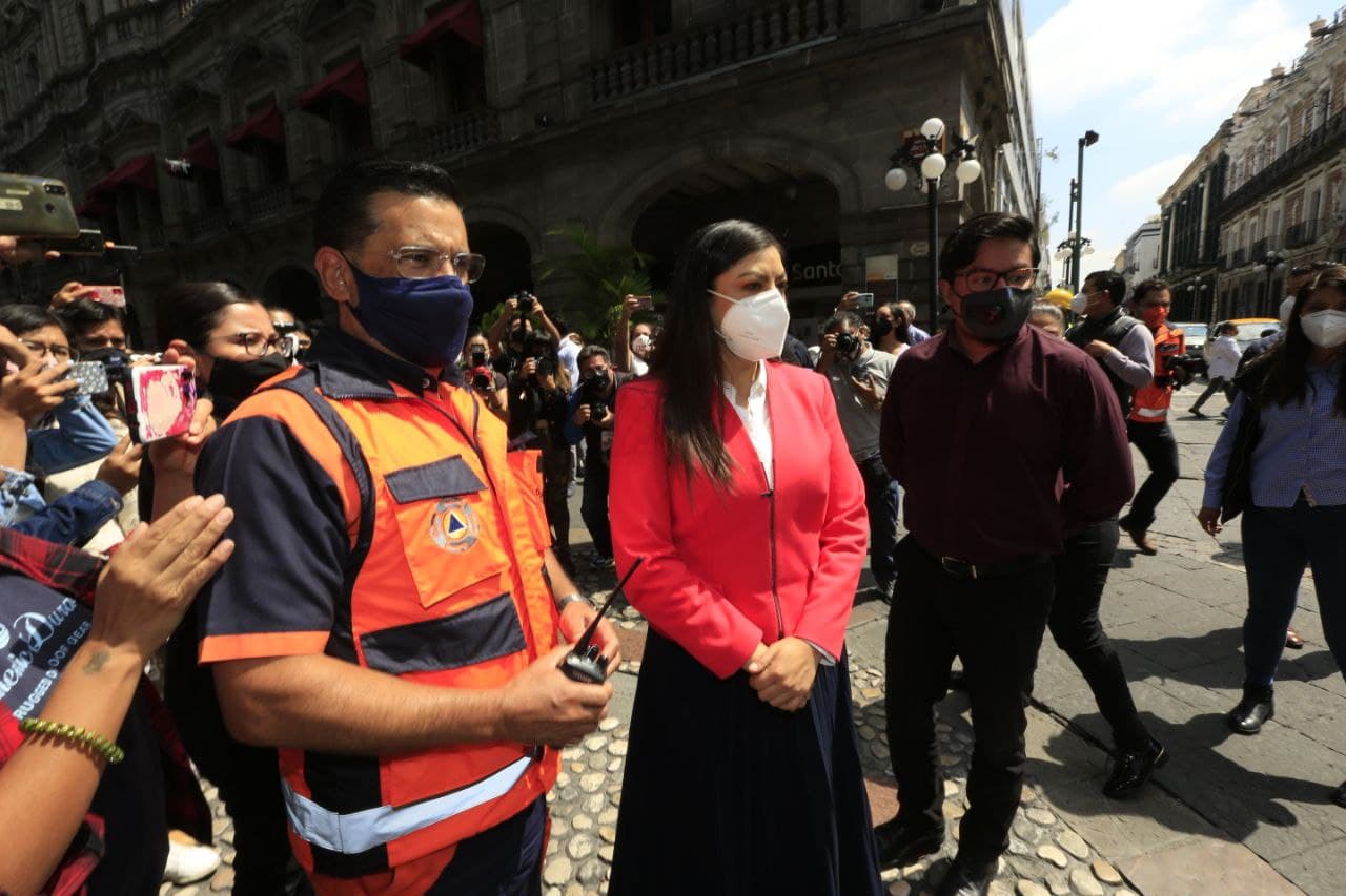 Video desde Puebla: Registra el ayuntamiento un tiempo de evacuación promedio de 2.15 minutos durante el Primer Simulacro Nacional 2021