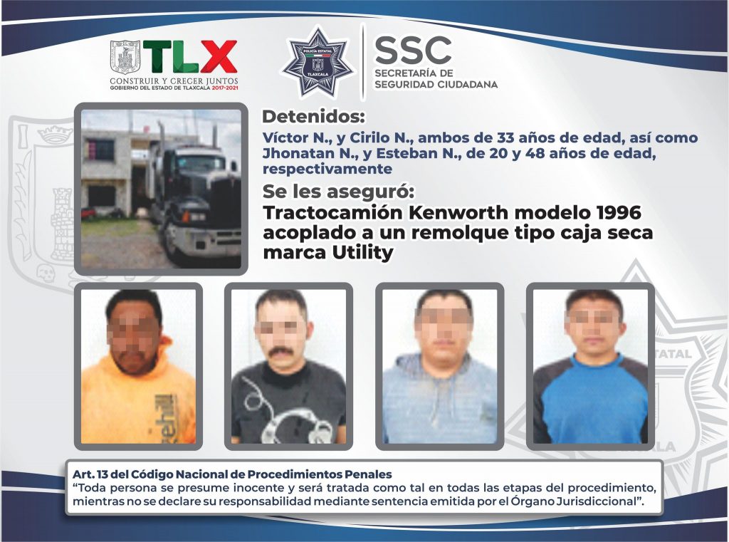 Desde Tlaxcala: SSC recupera en Teolocholco un tractocamión robado