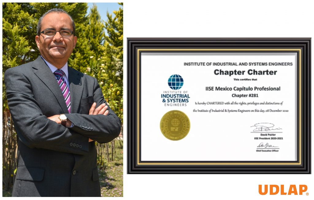 Nombran a académico UDLAP como miembro Honorable del primer Capítulo Profesional IISE México