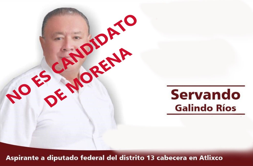 Servando Galindo no es candidato de Morena en Atlixco, aclara la dirigencia estatal