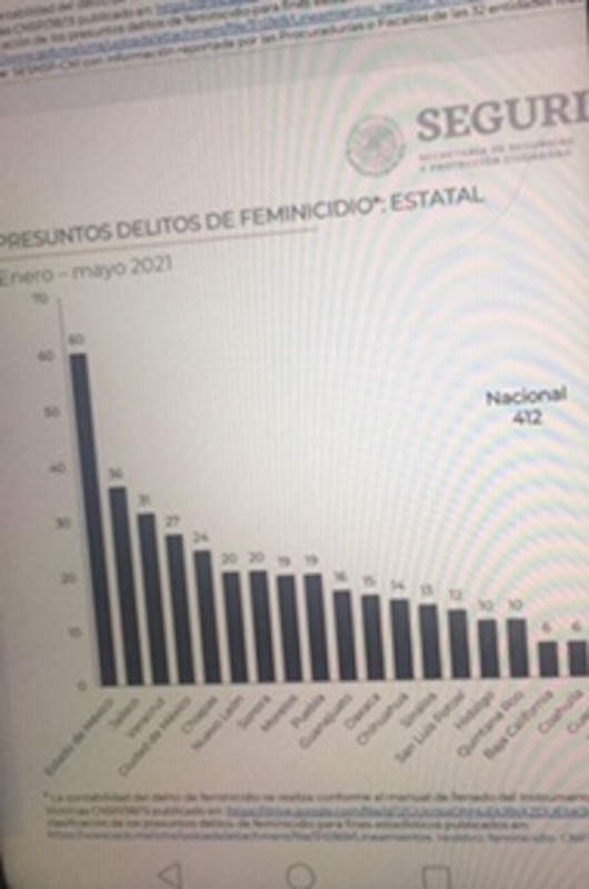 Puebla, en el top ten nacional con más feminicidios de enero a mayo