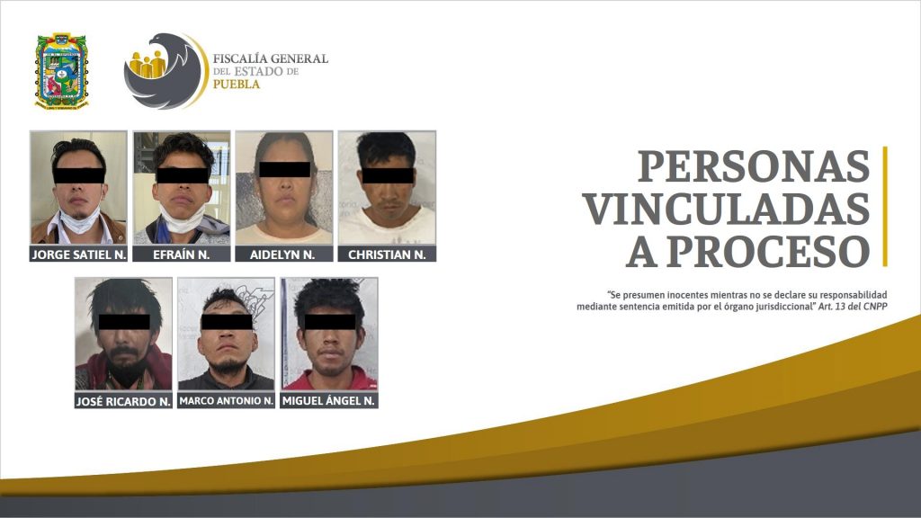 FGE obtuvo vinculación a proceso de seis hombres y una mujer por robos
