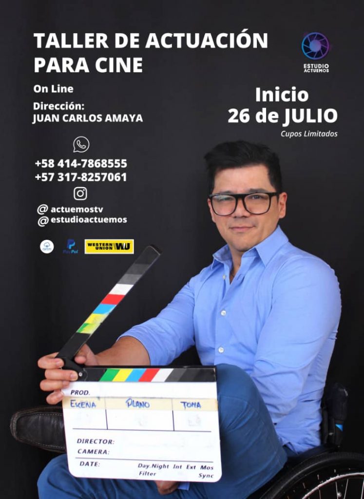 Estudio Actuemos realizará su primer taller internacional online de actuación para cine