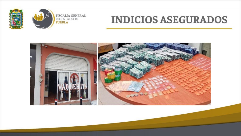 En Atlixco la Fiscalía aseguró más de 14 mil pastillas y 200 dosis de droga