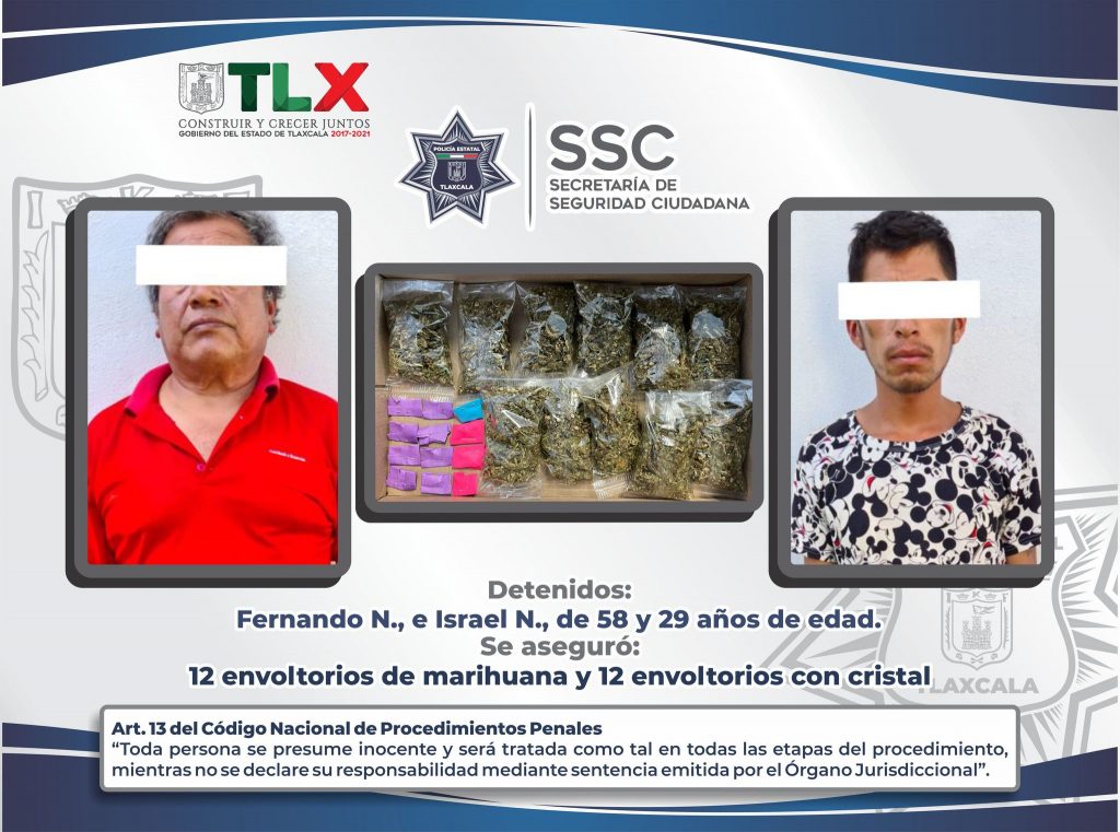 La SSC detiene en Contla a dos personas con droga
