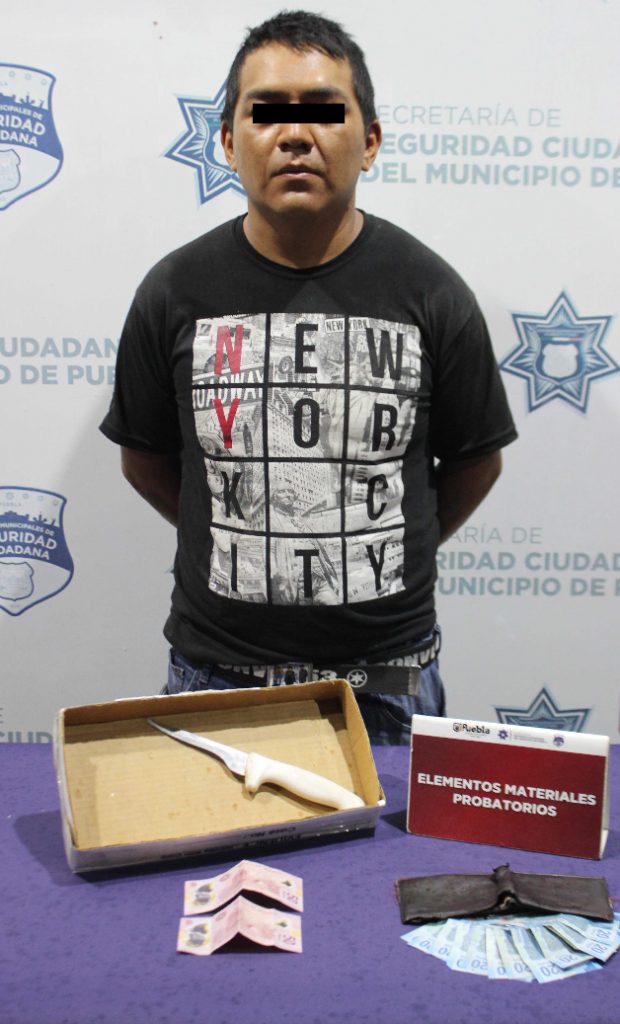Detuvo Policía Municipal de Puebla a hombre por robo a conductor de la ruta nueva visión