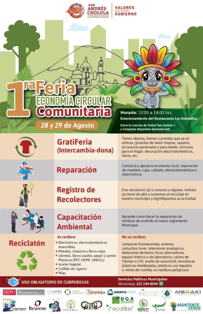 San Andrés Cholula celebrará Primera Feria de Economía Circular Comunitaria