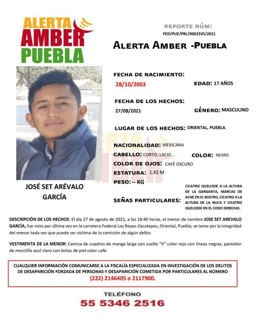 FGE activa Alerta Amber para localizar a adolescente de 17 años