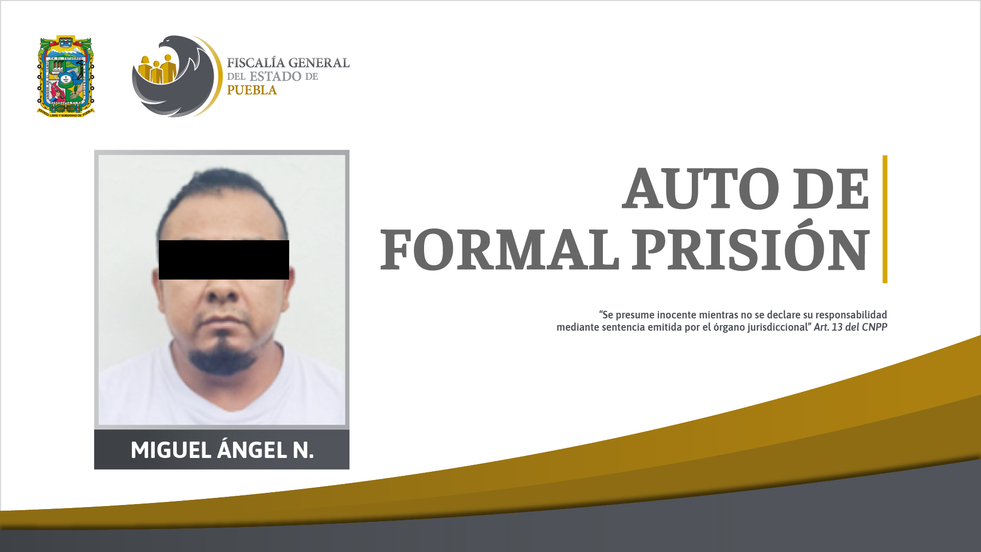 Auto de formal prisión por secuestro agravado en Xicotepec