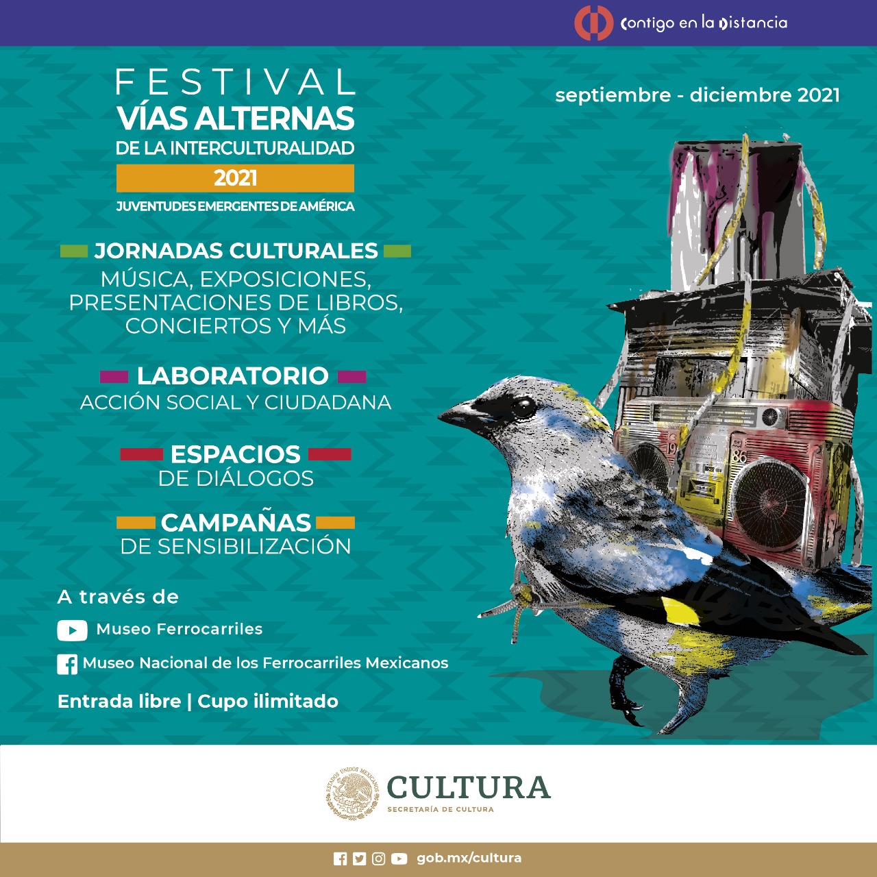 Museo Nacional de los Ferrocarriles Mexicanos presenta el Festival Vías Alternas de la Interculturalidad. Juventudes emergentes de América