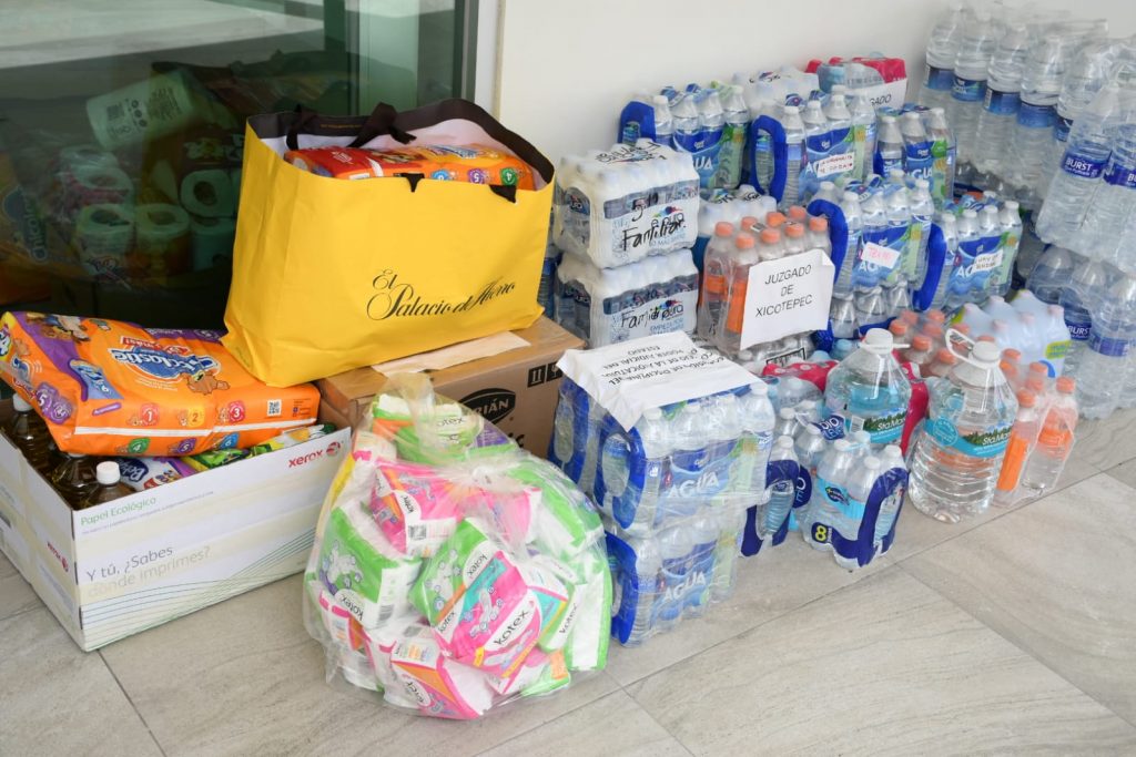 Poder Judicial del Estado recolecta víveres en apoyo a las familias afectadas por el Huracán Grace