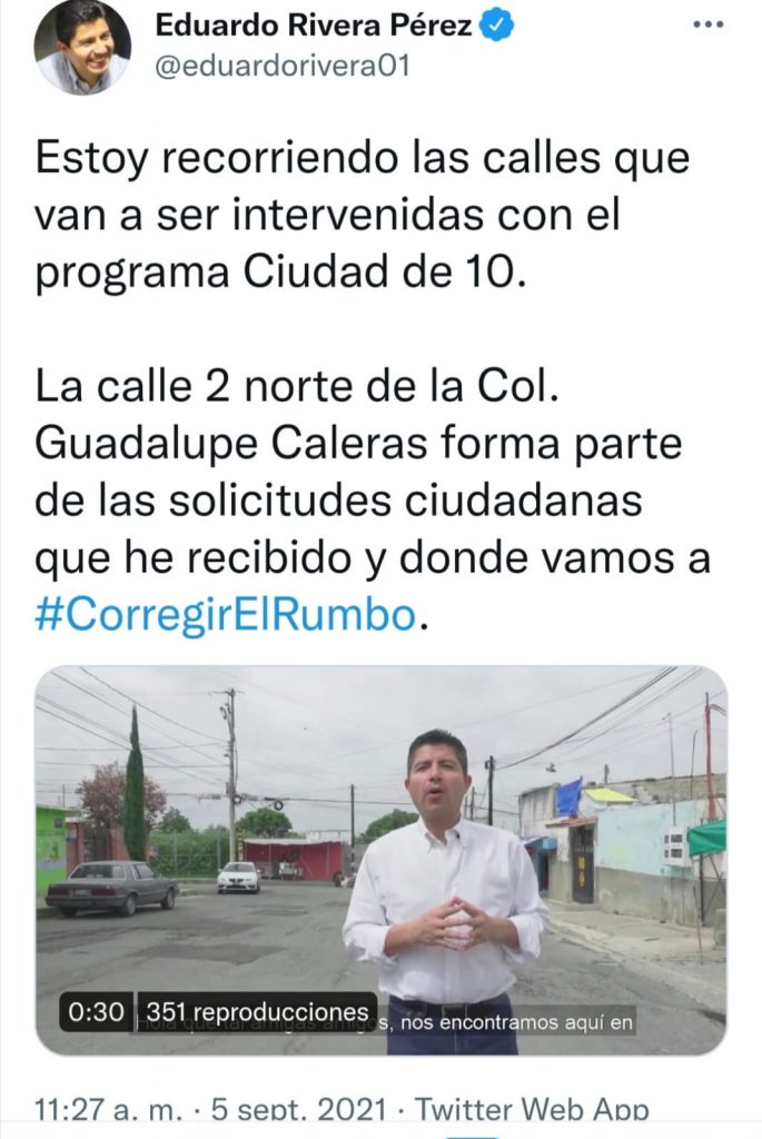 Rivera Pérez muestra calle que será intervenida con su programa “Ciudad de 10”
