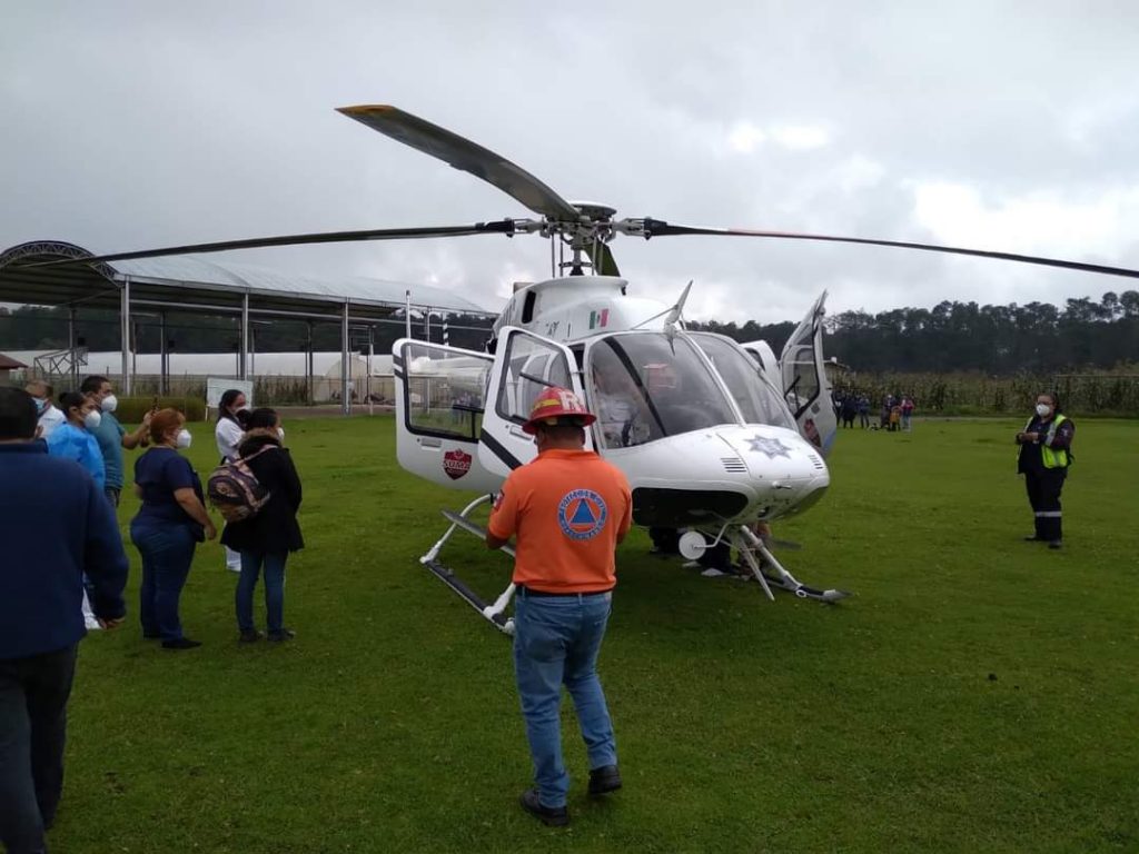 Trasladan vía aérea a una menor de 2 años y medio por quemaduras de tercer grado
