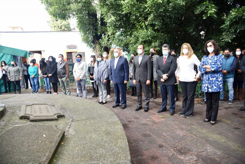 Jorge Corichi, presidente municipal de Tlaxcala, montó una Guardia de Honor para conmemorar el CLXXIV aniversario luctuoso del coronel Felipe Santiago Tetlamatzi Saldaña