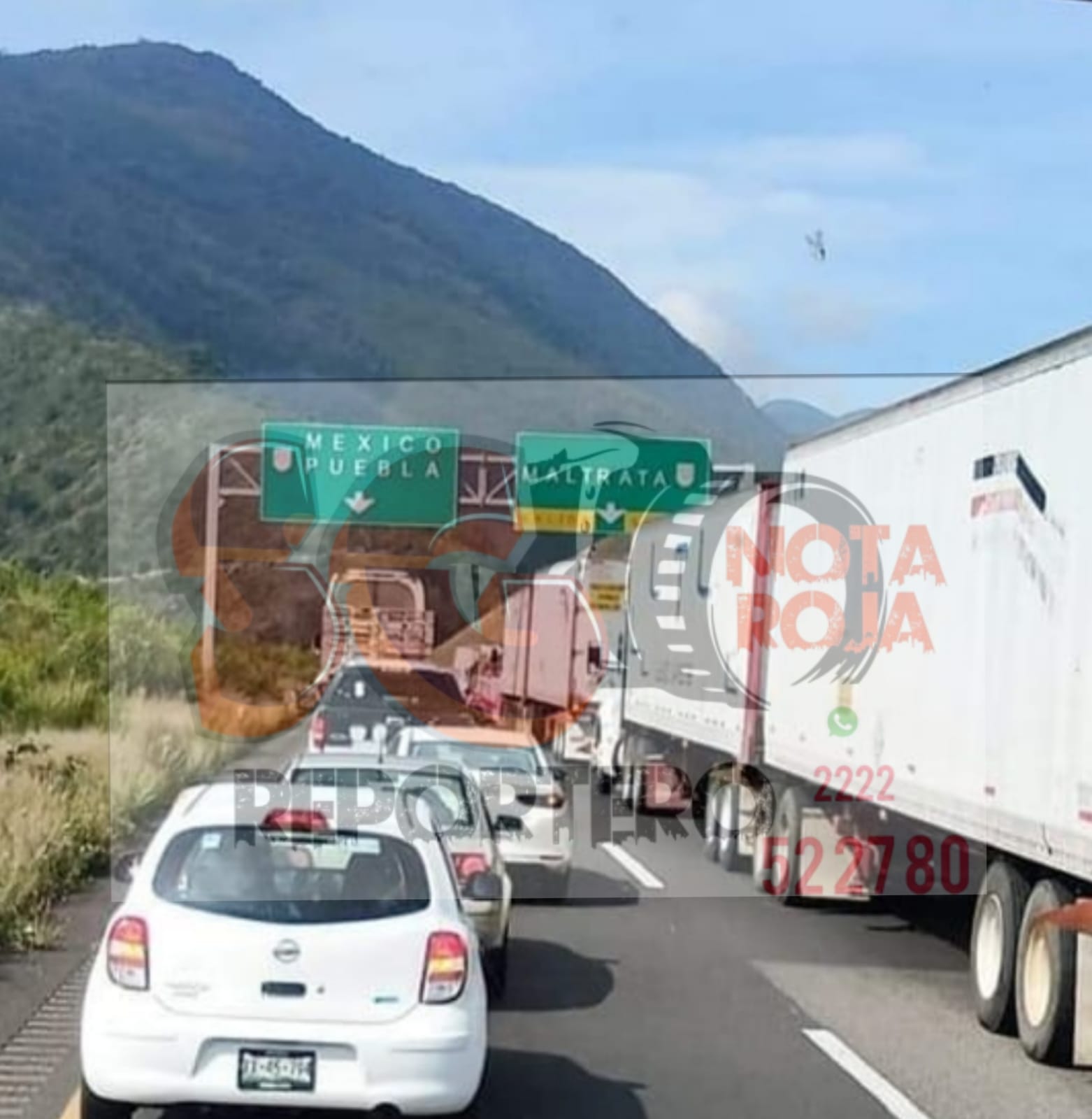 Delincuentes arrojan piedras a transportistas para asaltarlos en la autopista Puebla Córdoba tramo Maltrata