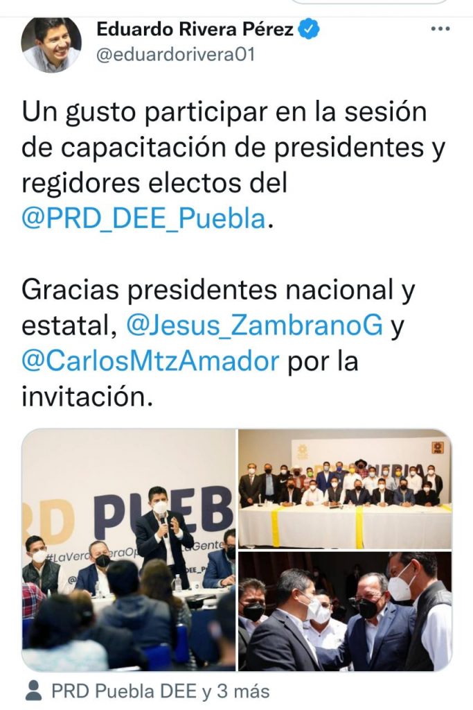 Rivera Pérez participa en sesión de capacitación del PRD