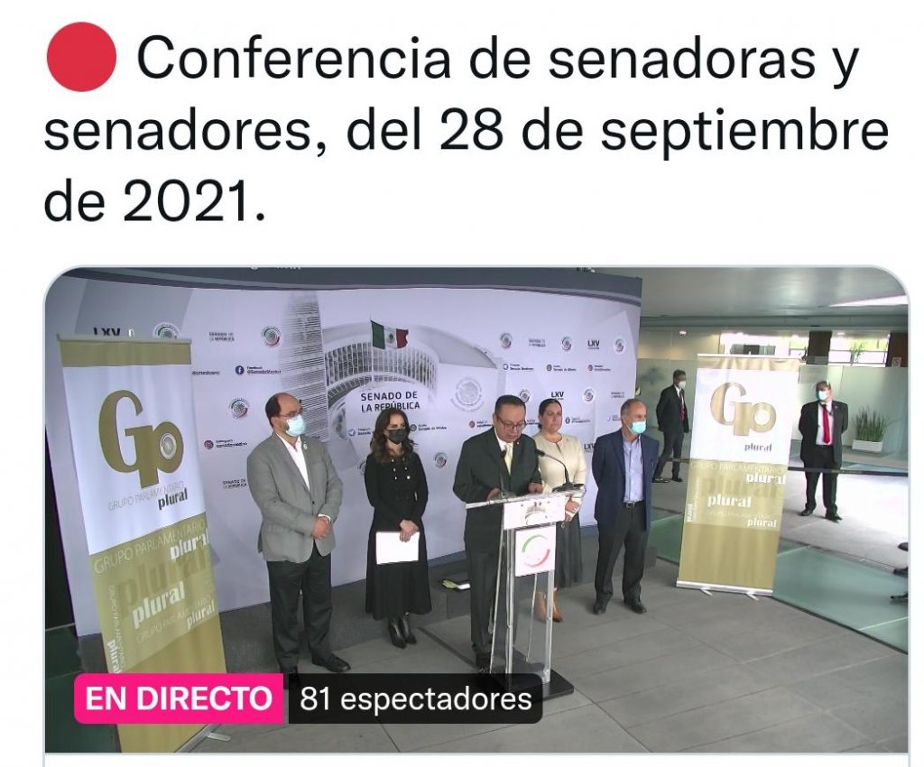 Se concreta escisión de 5 senadores de Morena, PAN y PT para crear su propia fracción