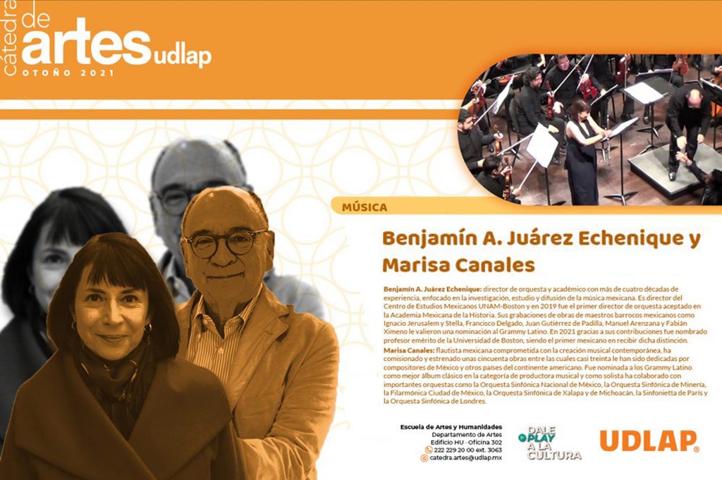 Inicia la tercera edición de la Cátedra de Artes UDLAP con el músico Benjamín Juárez Echenique y la flautista Marisa Canales