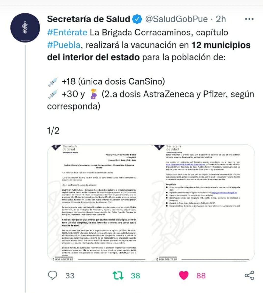 Mañana y hasta el 9 de octubre arranca la vacunación en 12 municipios del interior del estado